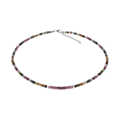 Fancy Tourmaline Silver Necklace