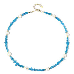 Neon Blue Apatite Silver Necklace (Riya)