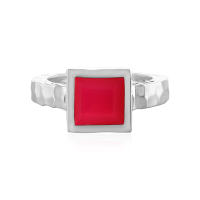 Raspberry Chalcedony Silver Ring (MONOSONO COLLECTION)