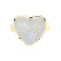 Druzy Agate Silver Ring (Bali Barong)