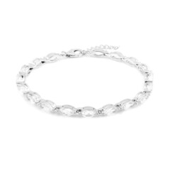 White Topaz Silver Bracelet