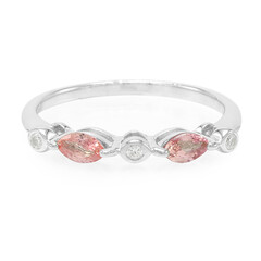 Padparadscha Sapphire Silver Ring