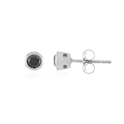 Black Diamond Silver Earrings
