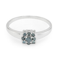 Fancy Diamond Silver Ring