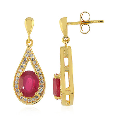 Madagascar Ruby Silver Earrings