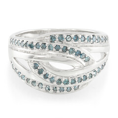 Fancy Diamond Silver Ring