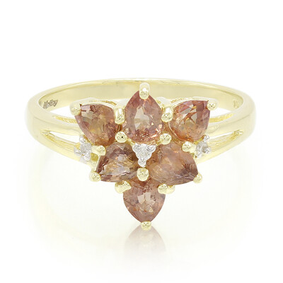 10K Unheated Padparadscha Sapphire Gold Ring