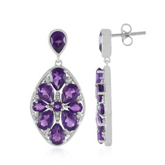Zambian Amethyst Silver Earrings