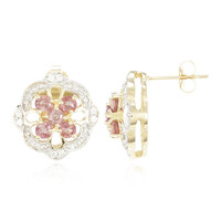 18K Unheated Padparadscha Sapphire Gold Earrings (AMAYANI)