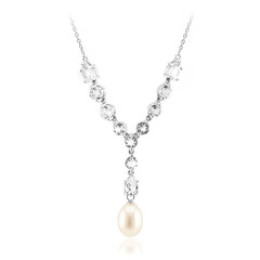 White Freshwater Pearl Silver Necklace