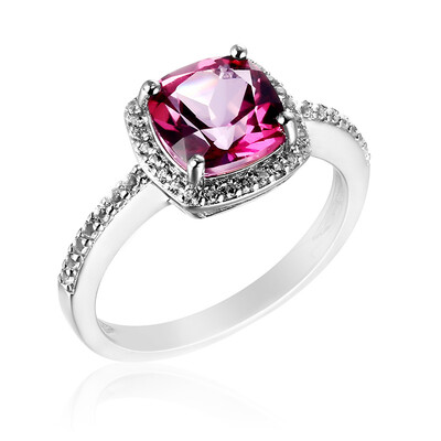 Pink Topaz Silver Ring