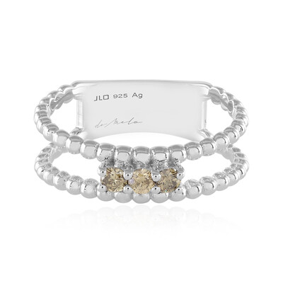I3 Champagne Diamond Silver Ring (de Melo)