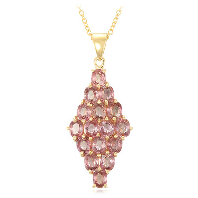 18K Unheated Padparadscha Sapphire Gold Necklace (AMAYANI)