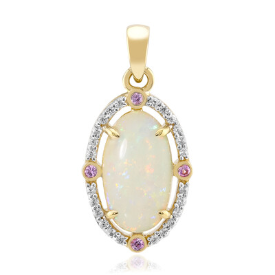 9K Brazilian White Opal Gold Pendant