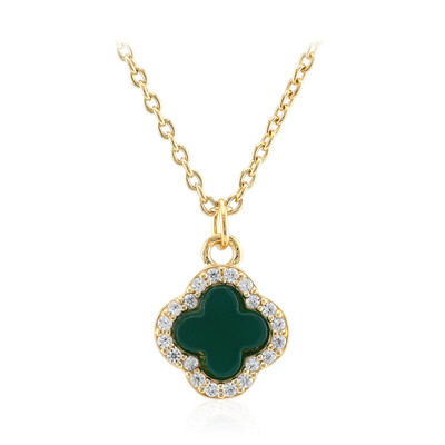 Green Agate Silver Necklace