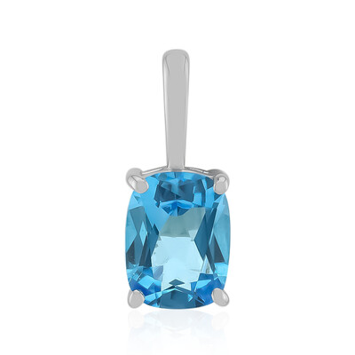 Swiss Blue Topaz Silver Pendant