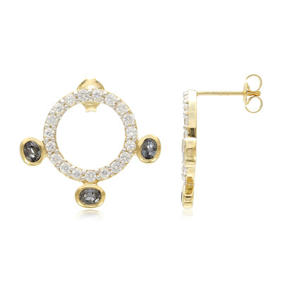 Unheated Peacock Sapphire Silver Earrings