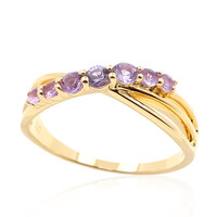 Unheated Ceylon Purple Sapphire Silver Ring