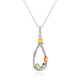 Orange Sapphire Silver Necklace
