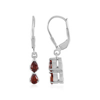 Mozambique Garnet Silver Earrings
