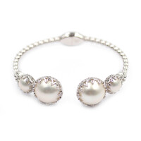 Mabe Pearl Silver Bangle (Dallas Prince Designs)