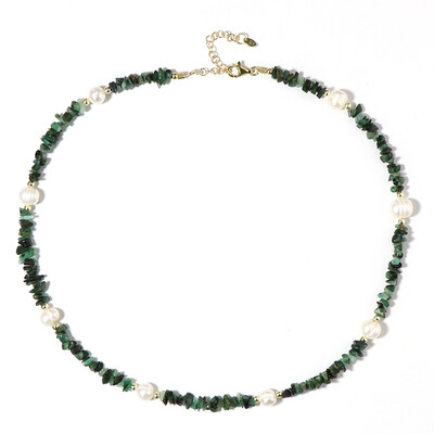 Zambian Emerald Silver Necklace (Riya)