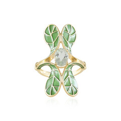 Green Amethyst Silver Ring (Adela Silber)