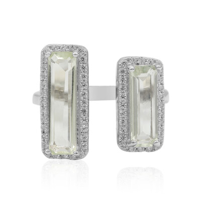 Green Amethyst Silver Ring
