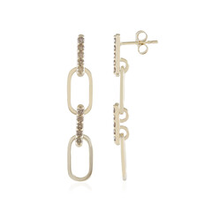 9K I2 Champagne Diamond Gold Earrings (de Melo)