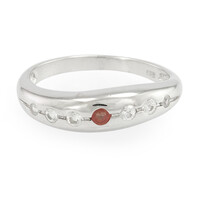Sunset Ruby Silver Ring