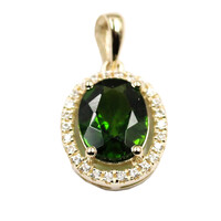 9K Russian Diopside Gold Pendant