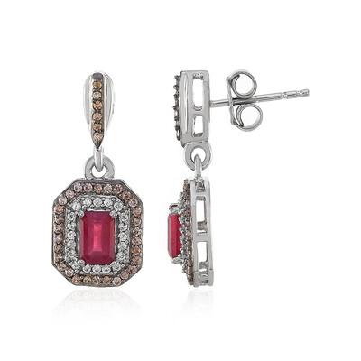 Madagascar Ruby Silver Earrings
