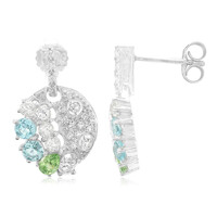 Merelani Mint Garnet Silver Earrings