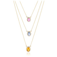 9K Ban Ka Cha Orange Sapphire Gold Necklace