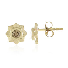 9K I2 Champagne Diamond Gold Earrings (de Melo)