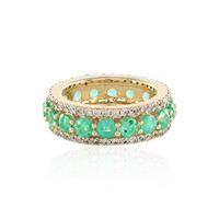 9K Russian Emerald Gold Ring