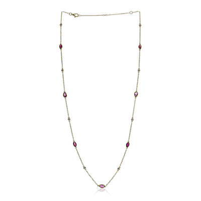 18K AAA Mozambique Ruby Gold Necklace (CIRARI)