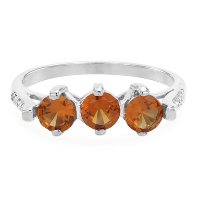 Hessonite Garnet Silver Ring