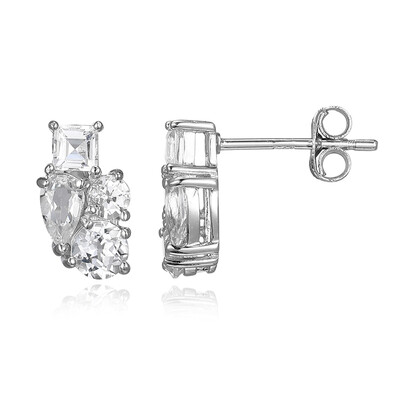 White Topaz Silver Earrings