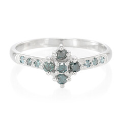 Fancy Diamond Silver Ring