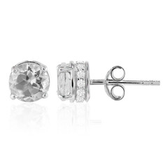 White Topaz Silver Earrings