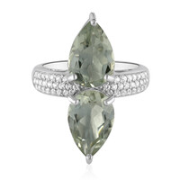 Green Amethyst Silver Ring