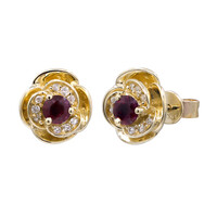 14K AAA Mozambique Ruby Gold Earrings (CIRARI)