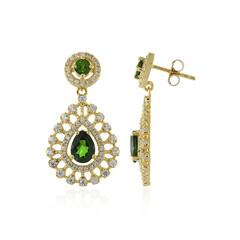 Russian Diopside Silver Earrings