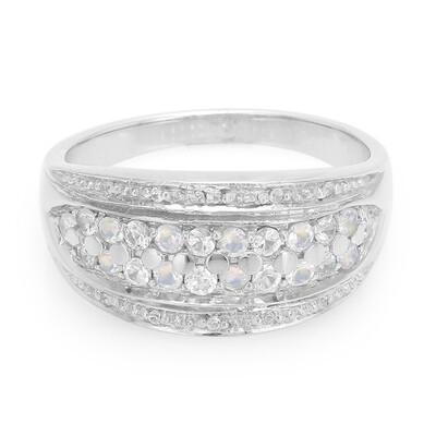 Rainbow Moonstone Silver Ring