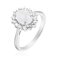 Tanzanian Rainbow Moonstone Silver Ring