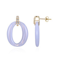Purple agate Silver Earrings