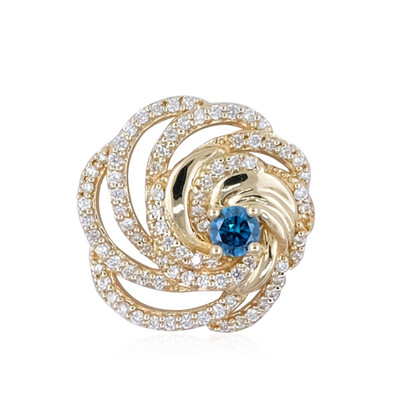9K SI2 Blue Diamond Gold Pendant