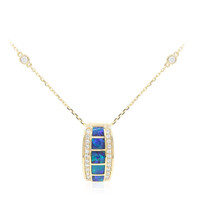 14K Lightning Ridge Black Opal Gold Necklace (CIRARI)