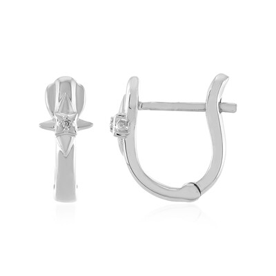 I4 (J) Diamond Silver Earrings
